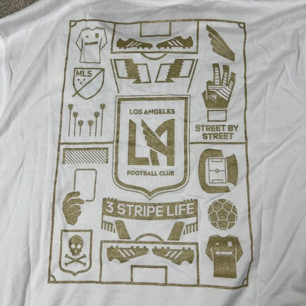 Adidas Mens Medium White‎ Creator Tee Los Angeles FC Football T-Shirt NWT